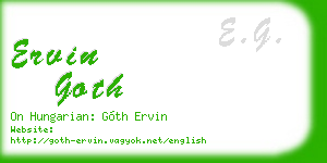 ervin goth business card
